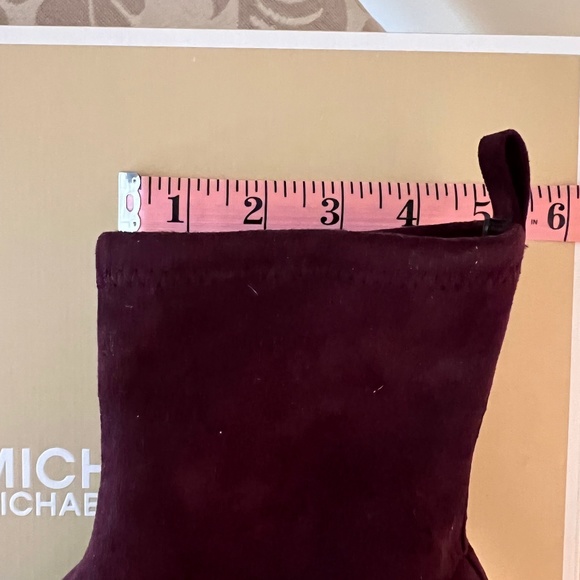 NWT Stylish Stretch Suede MICHAEL Michael Kors® Porter Mid Bootie Merlot… - Picture 5 of 8